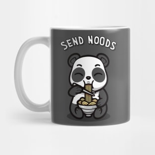 Kawaii Panda Eating Ramen Send Noods Funny Kawaii Panda White Mug